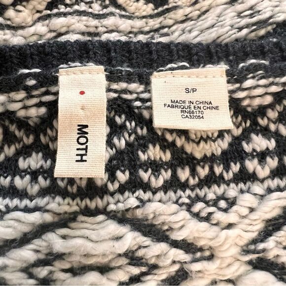 Anthropologie MOTH Cropped Fair Isle Sweater Small - Picture 10 of 11